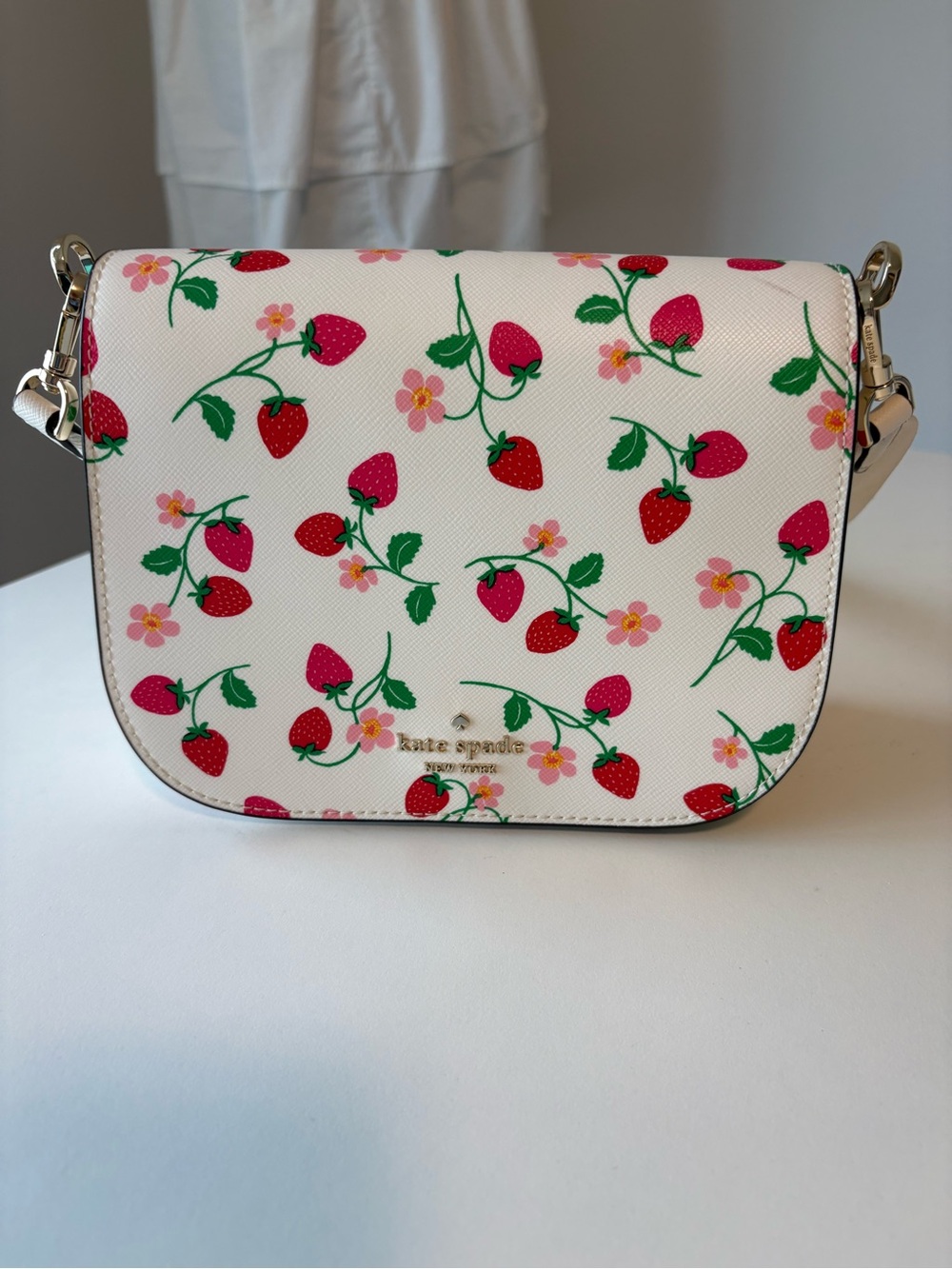 Kate Spade Strawberry Vine Crossbody Saddle Bag - Picture 6 of 13